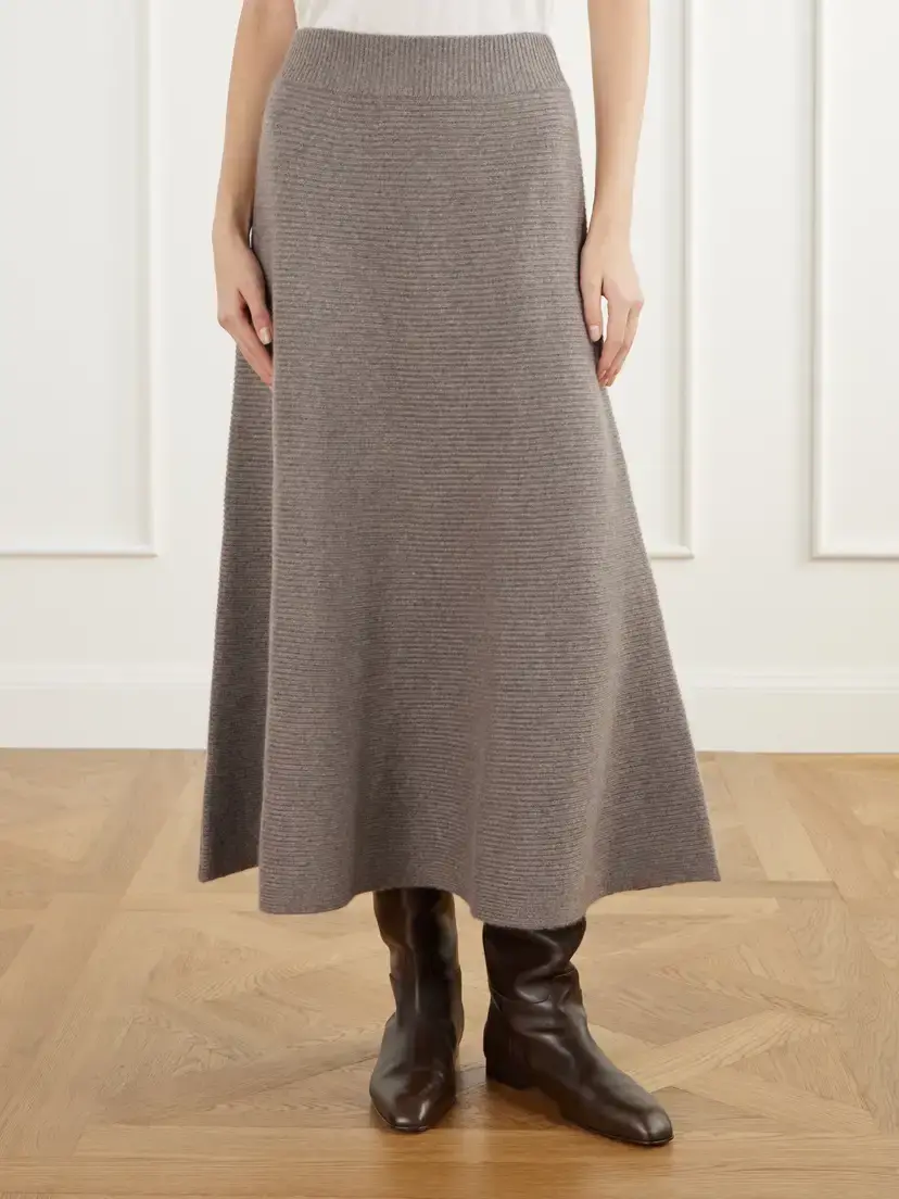 Lisa Yang Dovie Ribbed Cashmere Midi Skirt | Thumbnail 3