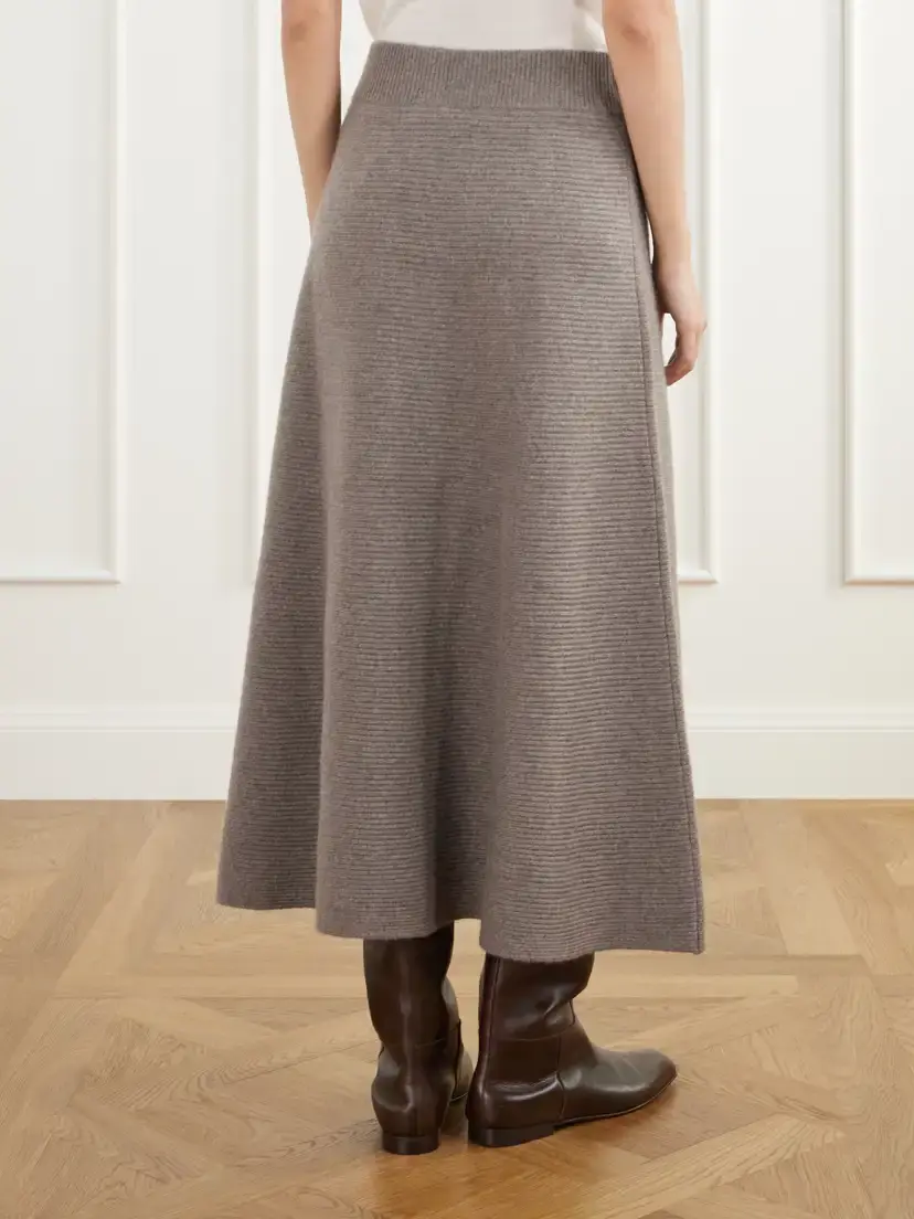 Lisa Yang Dovie Ribbed Cashmere Midi Skirt | Thumbnail 4