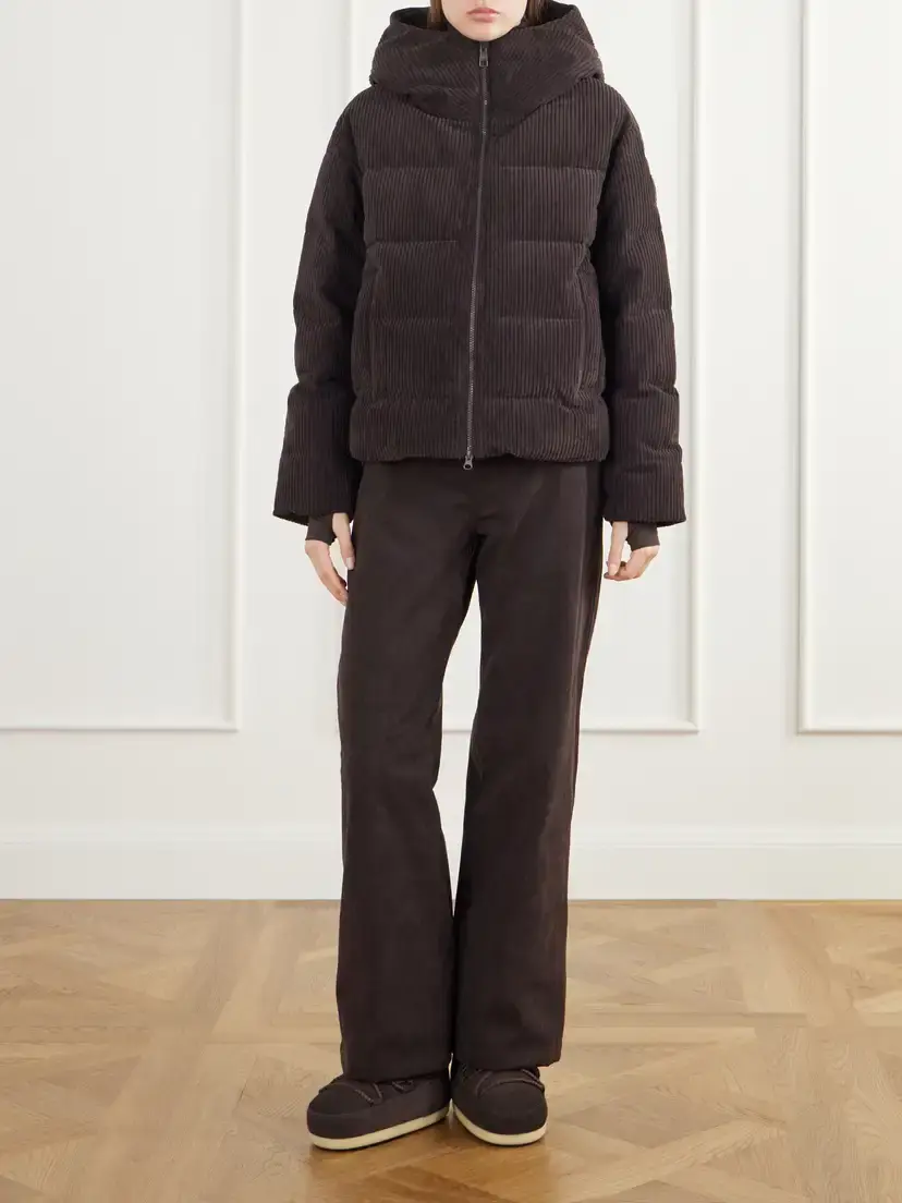 We Norwegians Britt Hooded Quilted Corduroy Padded Ski Jacket | Thumbnail 2 We Norwegians Britt Hooded Quilted Corduroy Padded Ski Jacket | Thumbnail 2