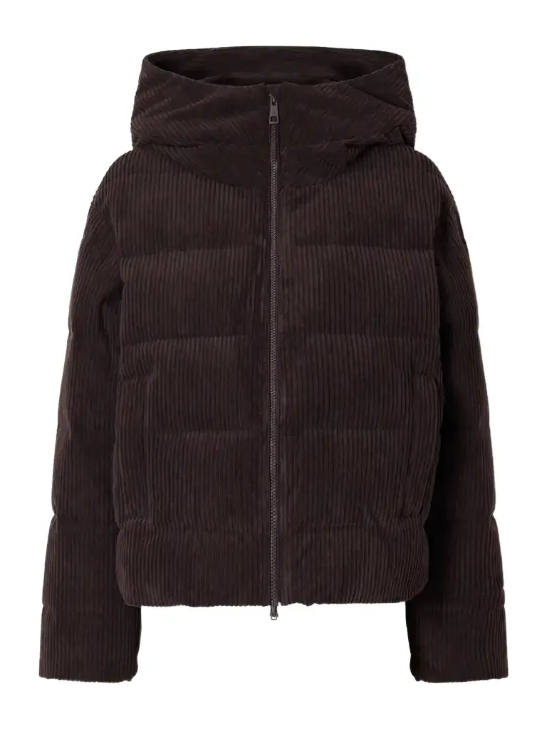 We Norwegians Britt Hooded Quilted Corduroy Padded Ski Jacket