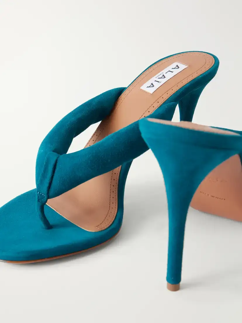 ALAÏA 90 Suede Thong Sandals | Thumbnail 5 ALAÏA 90 Suede Thong Sandals | Thumbnail 5