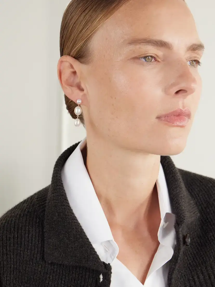 Sophie Bille Brahe Lucia 14-karat Recycled Gold Pearl Earrings | Thumbnail 2 Sophie Bille Brahe Lucia 14-karat Recycled Gold Pearl Earrings | Thumbnail 2