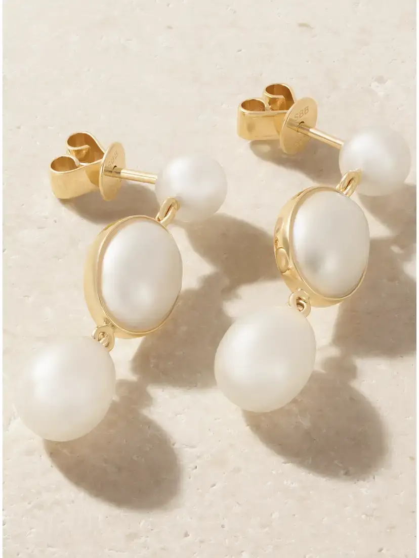 Sophie Bille Brahe Lucia 14-karat Recycled Gold Pearl Earrings | Thumbnail 3 Sophie Bille Brahe Lucia 14-karat Recycled Gold Pearl Earrings | Thumbnail 3