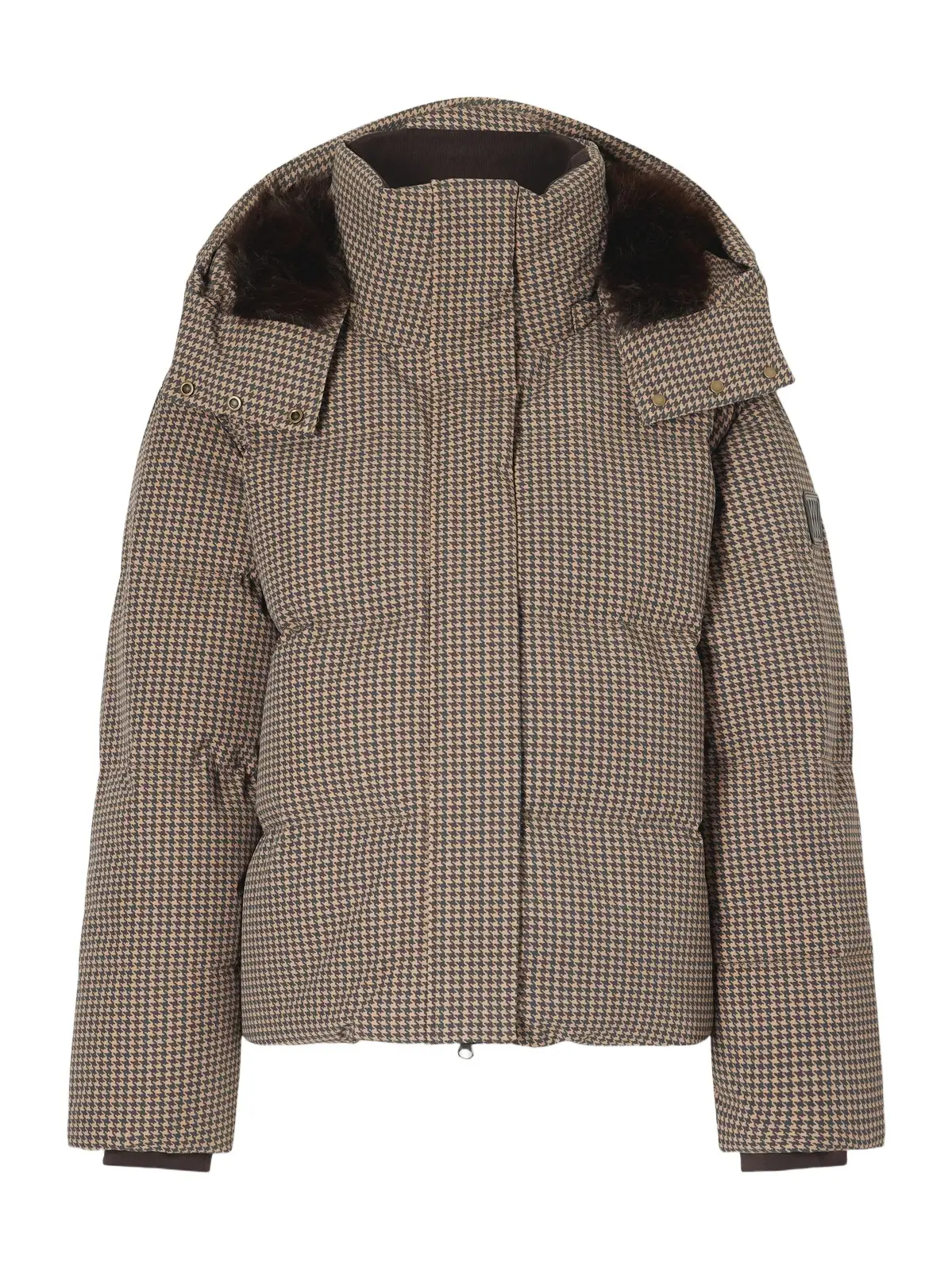 We Norwegians Glenshee Houndstooth Plush-trimmed Padded Shell Ski Jacket