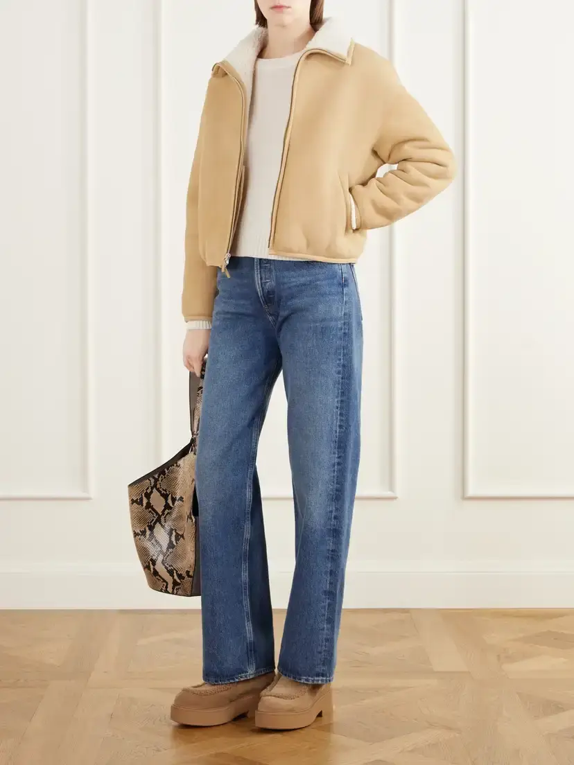 Gianvito Rossi Logo-debossed Shearling-trimmed Suede Ankle Boots | Thumbnail 4 Gianvito Rossi Logo-debossed Shearling-trimmed Suede Ankle Boots | Thumbnail 4