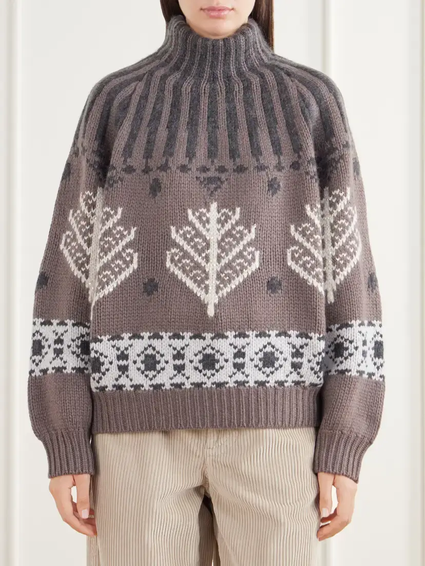 Brunello Cucinelli Fair Isle Intarsia-knit Cashmere Sweater | Thumbnail 3 Brunello Cucinelli Fair Isle Intarsia-knit Cashmere Sweater | Thumbnail 3