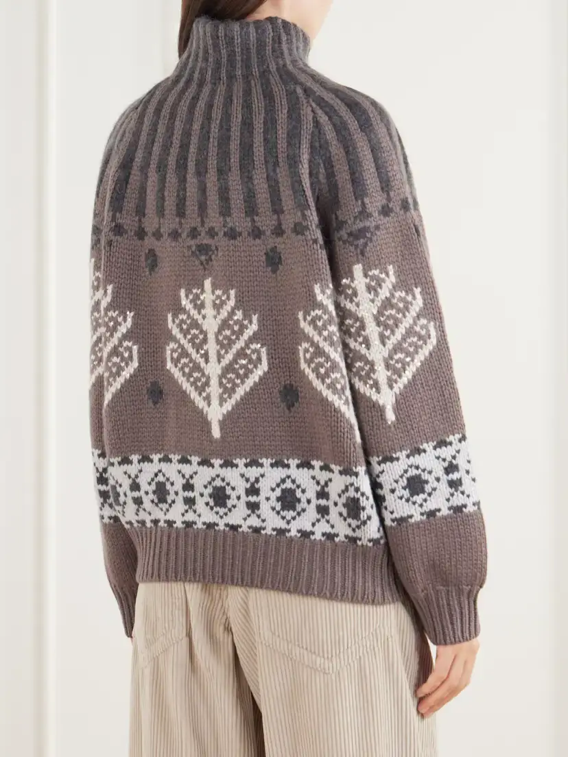 Brunello Cucinelli Fair Isle Intarsia-knit Cashmere Sweater | Thumbnail 4 Brunello Cucinelli Fair Isle Intarsia-knit Cashmere Sweater | Thumbnail 4