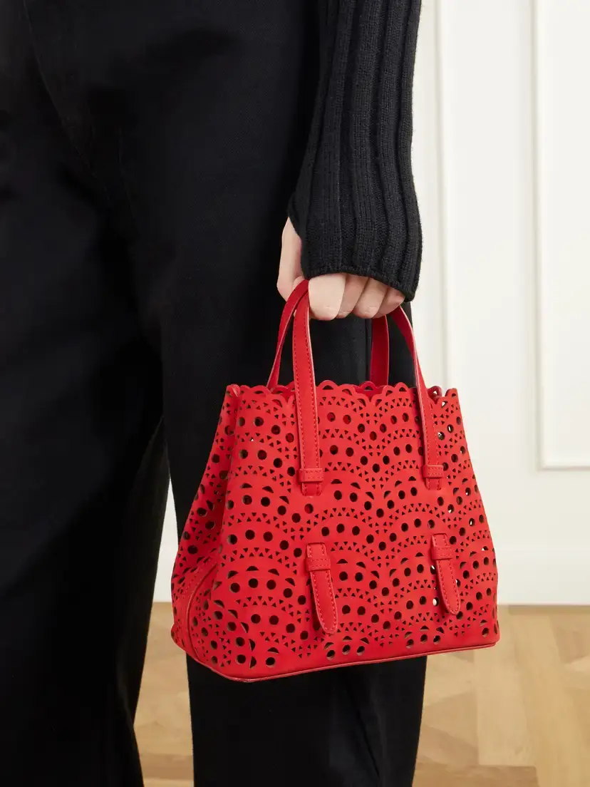Alaïa Mina Laser-cut Nubuck Top-handle Bag | Thumbnail 2 Alaïa Mina Laser-cut Nubuck Top-handle Bag | Thumbnail 2
