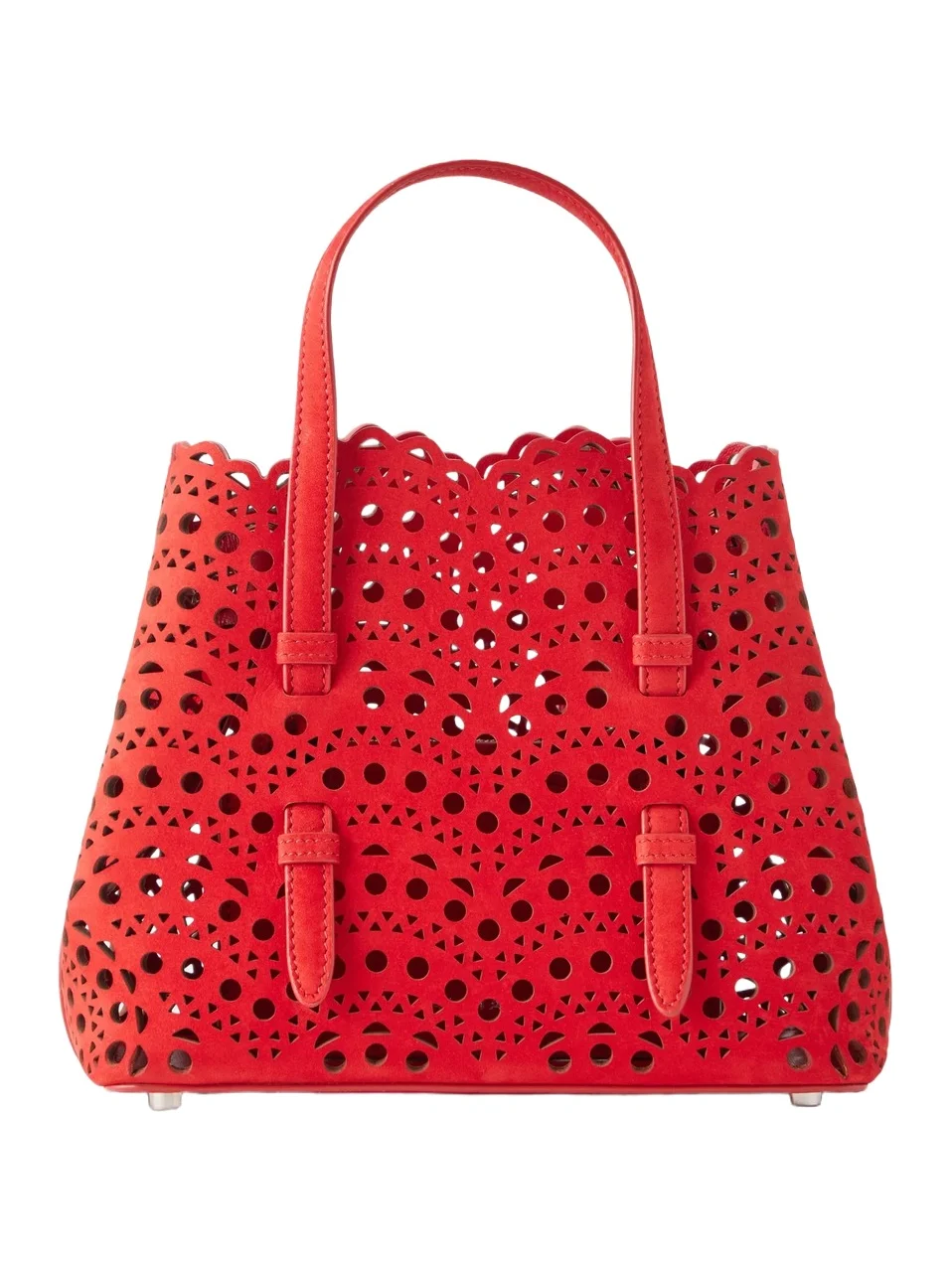 Alaïa Mina Laser-cut Nubuck Top-handle Bag