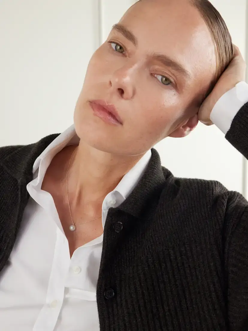 Sophie Bille Brahe Luce Simple 14-karat Recycled Gold Pearl Necklace | Thumbnail 2 Sophie Bille Brahe Luce Simple 14-karat Recycled Gold Pearl Necklace | Thumbnail 2