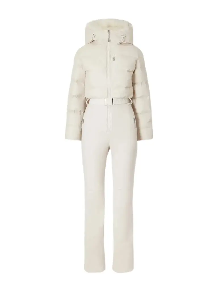 Yves Salomon Belted Quilted Shell Down Ski Suit