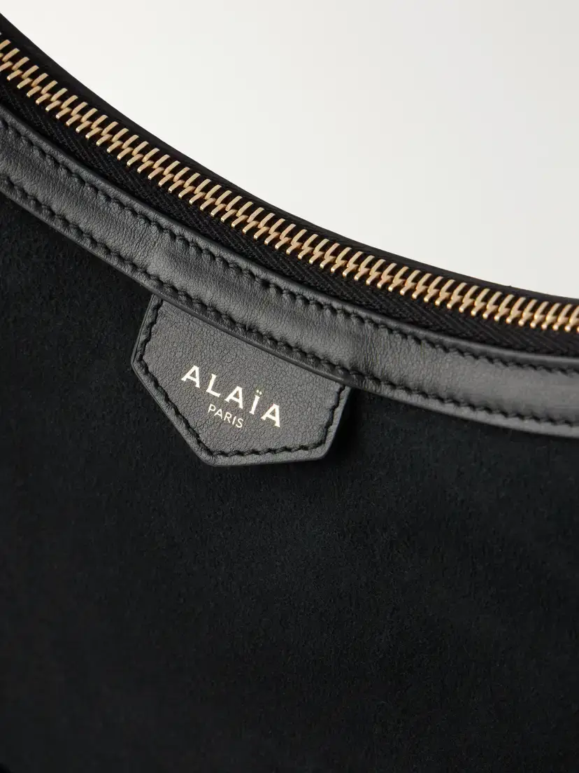 Alaïa Demi Lune Shearling-trimmed Suede Shoulder Bag | Thumbnail 4