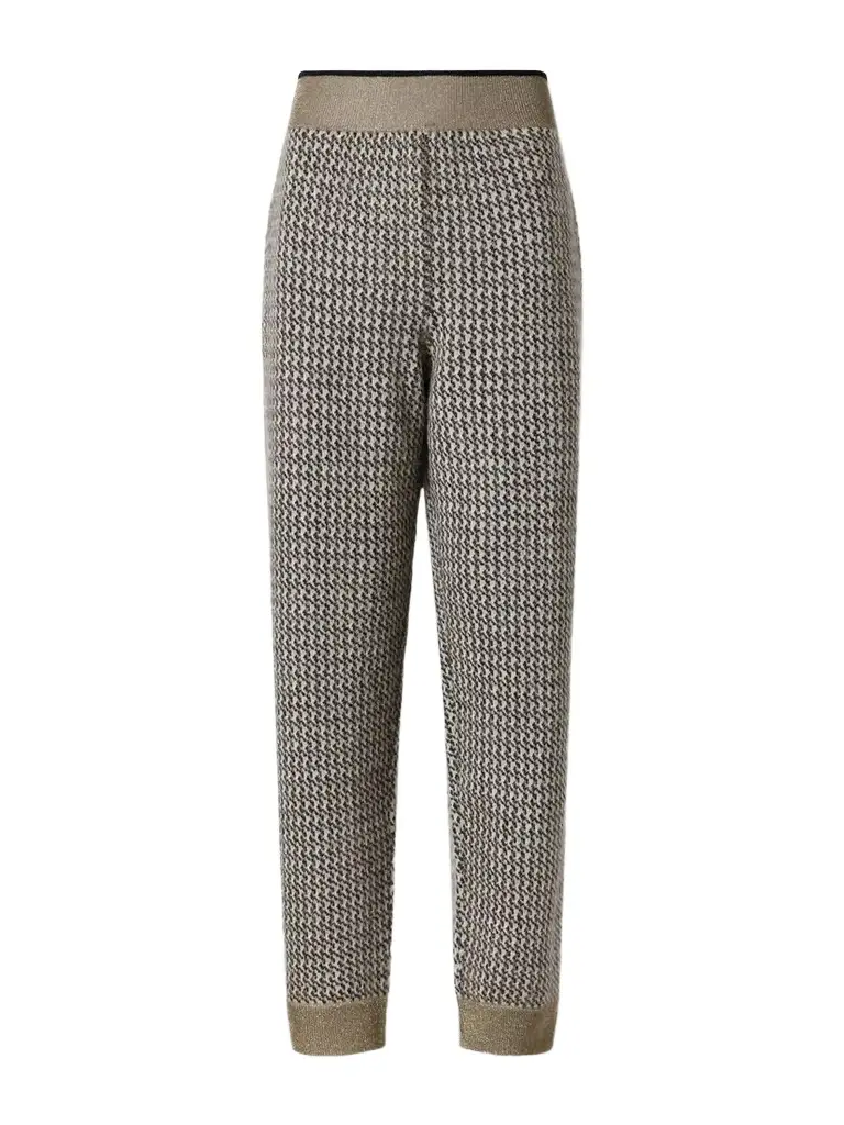 Brunello Cucinelli Rib-trimmed Houndstooth Tapered Sweatpants