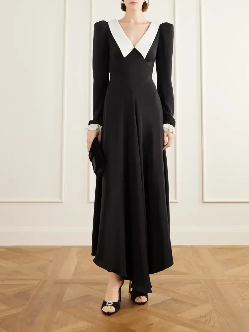 Rodarte Ruffle-trimmed Silk-crepe Maxi Dress | Thumbnail 2 Rodarte Ruffle-trimmed Silk-crepe Maxi Dress | Thumbnail 2