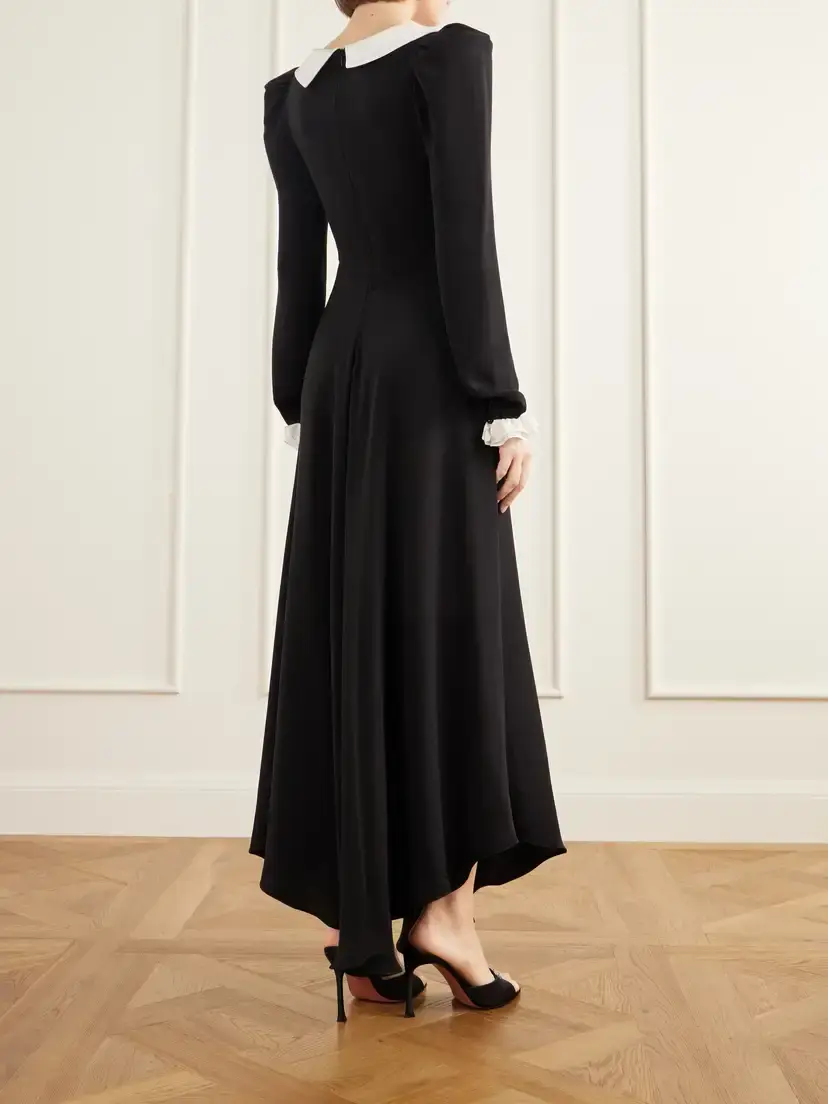 Rodarte Ruffle-trimmed Silk-crepe Maxi Dress | Thumbnail 3 Rodarte Ruffle-trimmed Silk-crepe Maxi Dress | Thumbnail 3