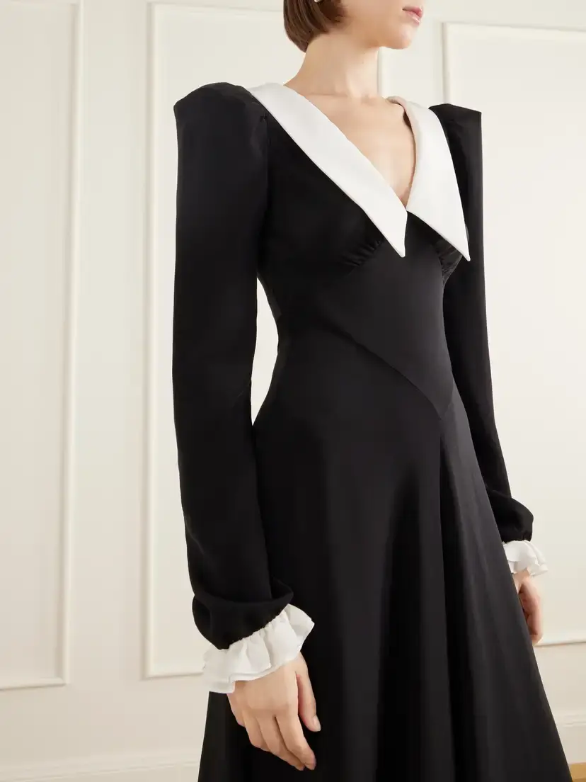 Rodarte Ruffle-trimmed Silk-crepe Maxi Dress | Thumbnail 4 Rodarte Ruffle-trimmed Silk-crepe Maxi Dress | Thumbnail 4