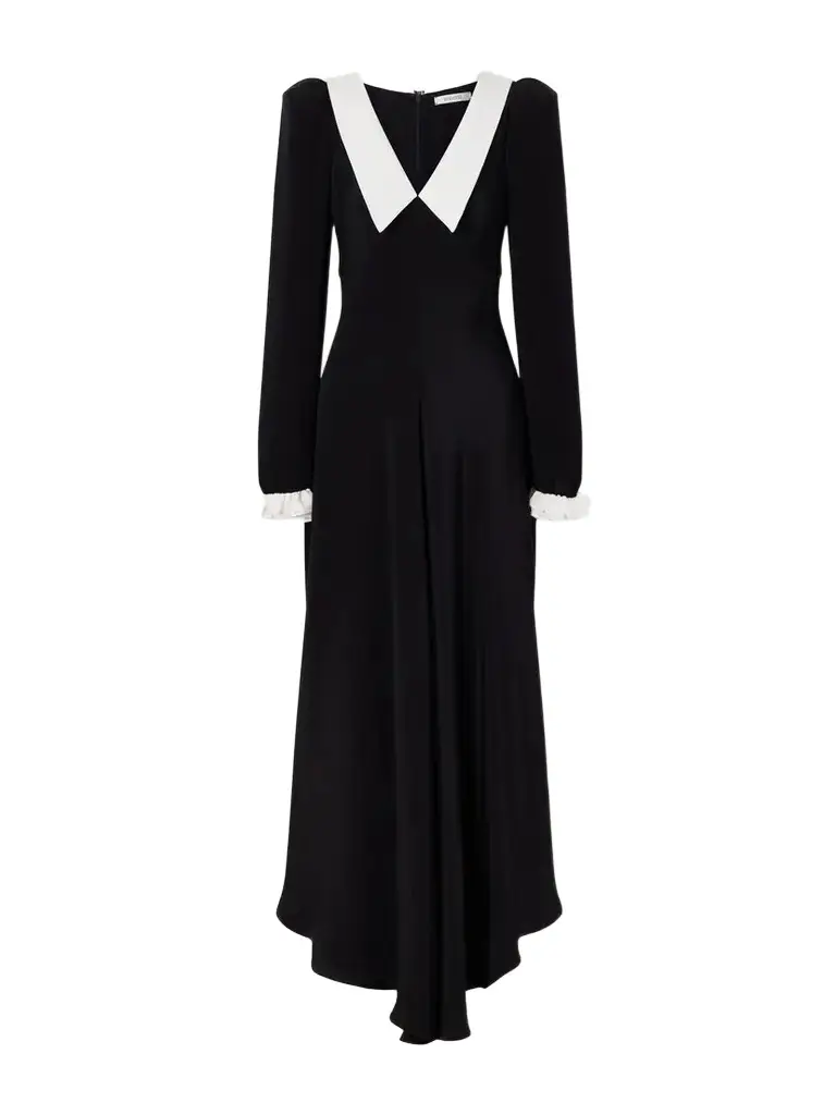 Ruffle-trimmed Silk-crepe Maxi Dress