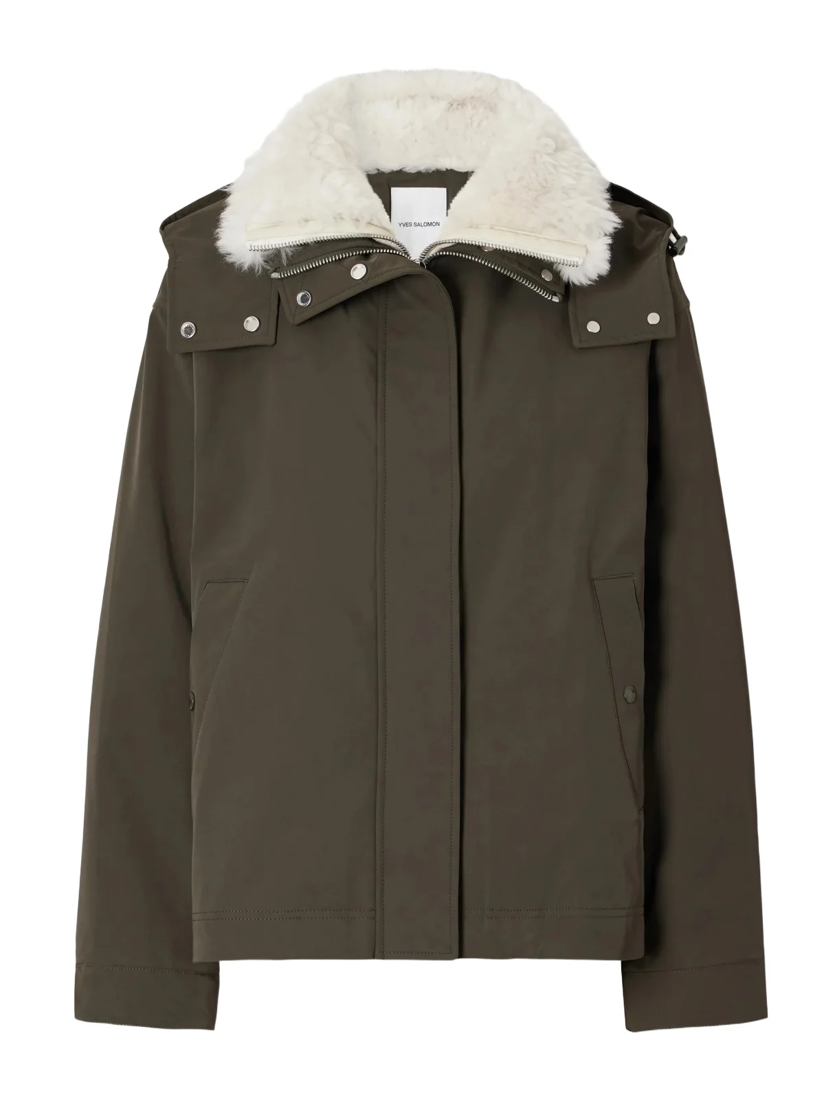 Yves Salomon Hooded Padded Shearling-trimmed Shell Jacket