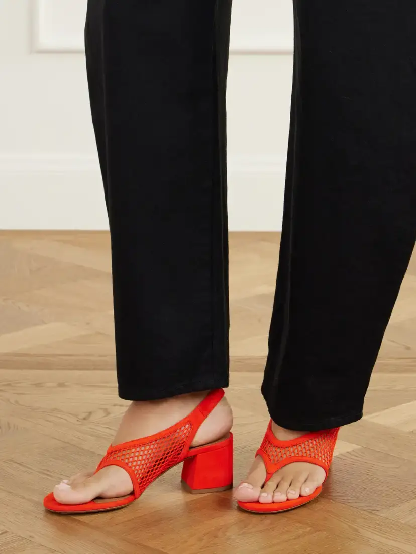 Alaïa 55 Mesh-trimmed Suede Sandals | Thumbnail 2 Alaïa 55 Mesh-trimmed Suede Sandals | Thumbnail 2