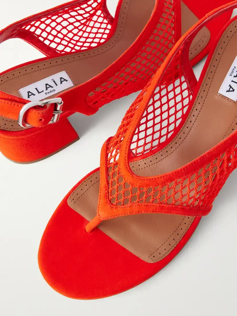 Alaïa 55 Mesh-trimmed Suede Sandals | Thumbnail 5 Alaïa 55 Mesh-trimmed Suede Sandals | Thumbnail 5