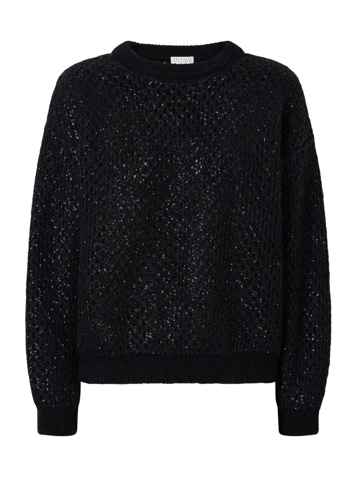 Brunello Cucinelli Sequin-embellished Open-knit Mohair-blend Sweater