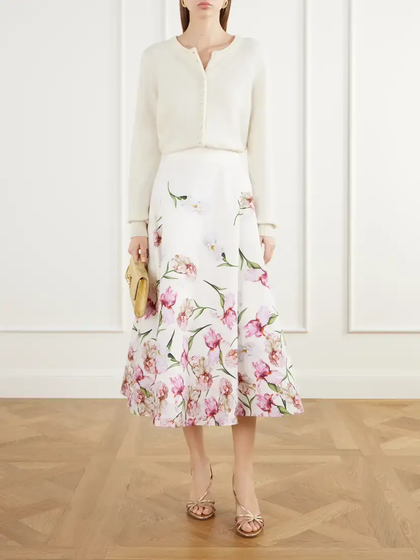 Oscar de la Renta Floral-print Cotton-blend Poplin Midi Skirt | Thumbnail 2 Oscar de la Renta Floral-print Cotton-blend Poplin Midi Skirt | Thumbnail 2