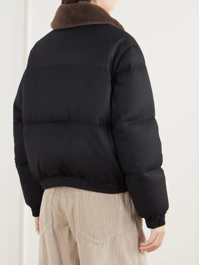Brunello Cucinelli Quilted Shearling-trimmed Wool-twill Down Jacket | Thumbnail 4 Brunello Cucinelli Quilted Shearling-trimmed Wool-twill Down Jacket | Thumbnail 4
