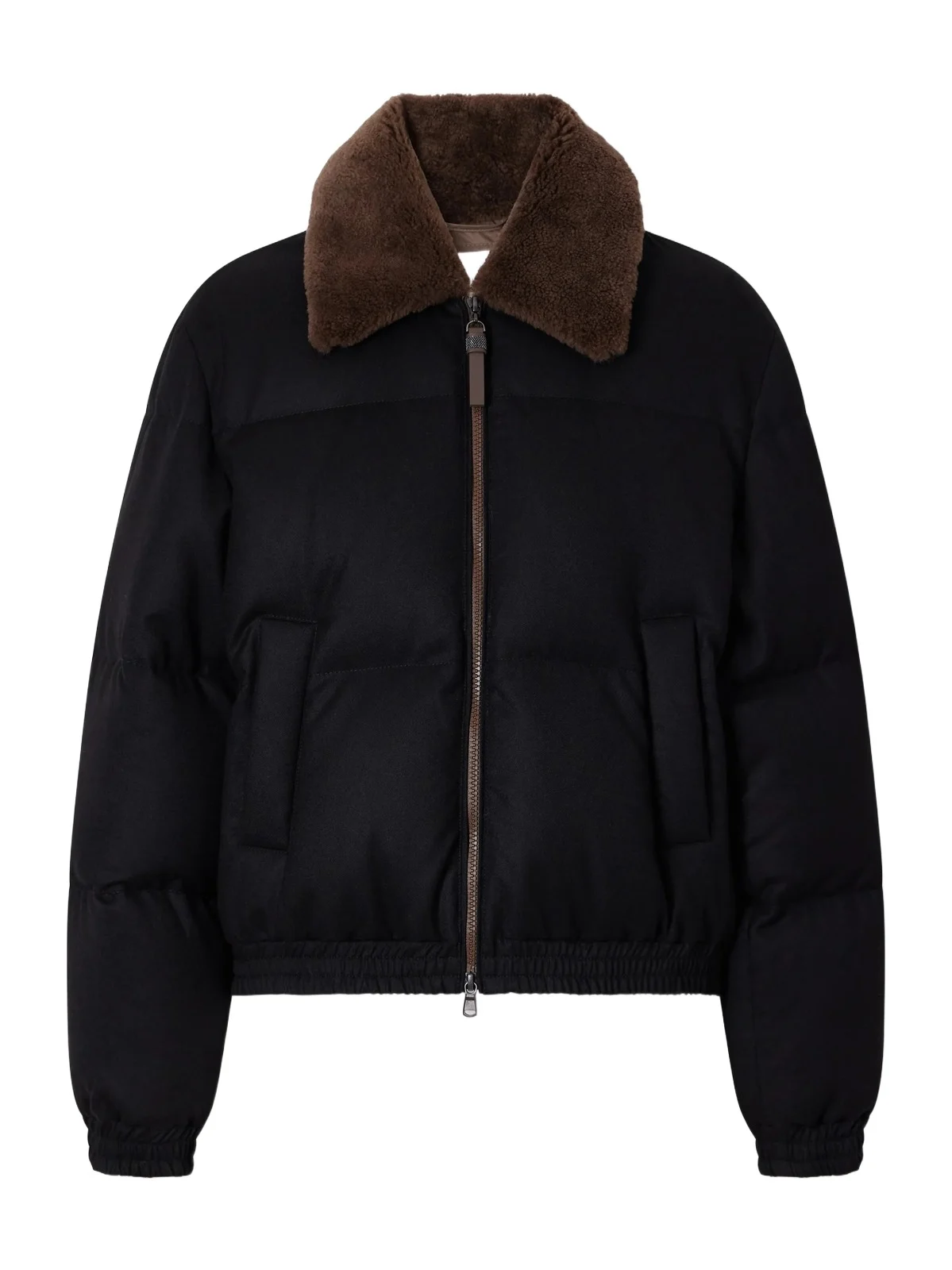 Quilted Shearling-trimmed Wool-twill Down Jacket Quilted Shearling-trimmed Wool-twill Down Jacket
