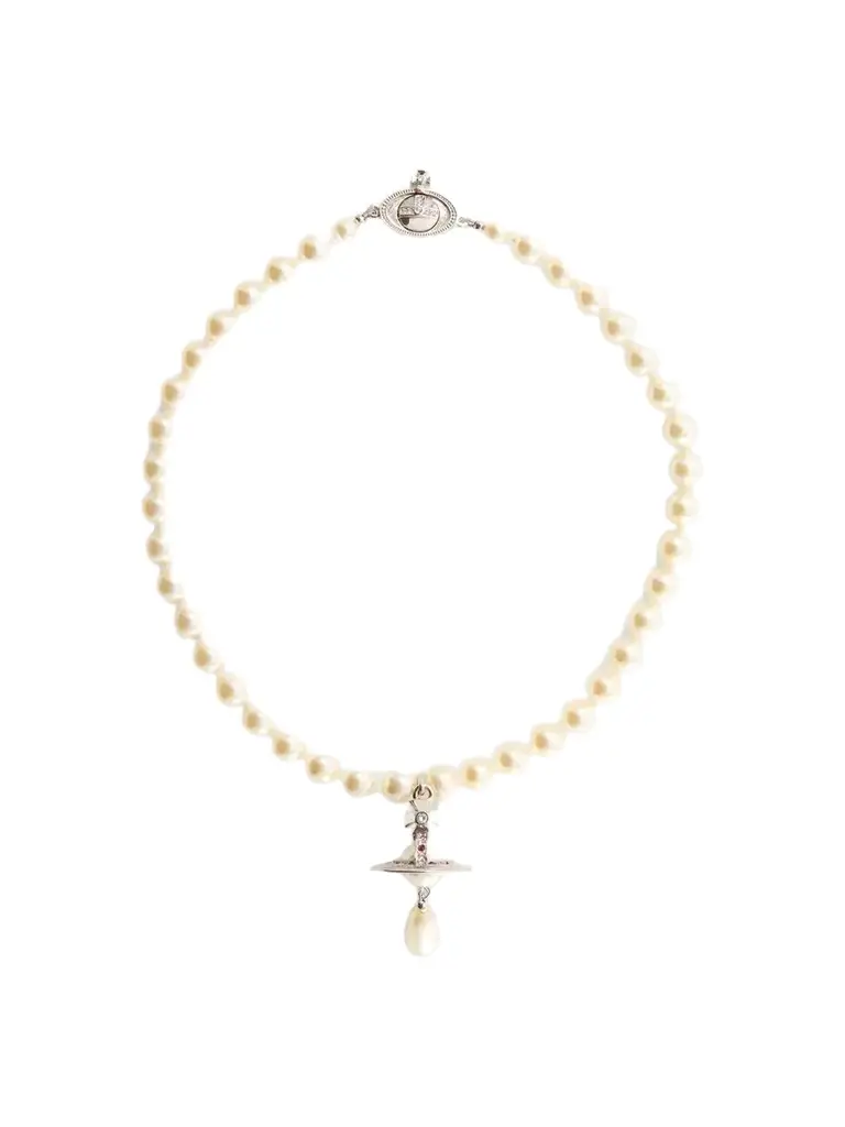Orb-embellished Gold-tone Beaded Choker