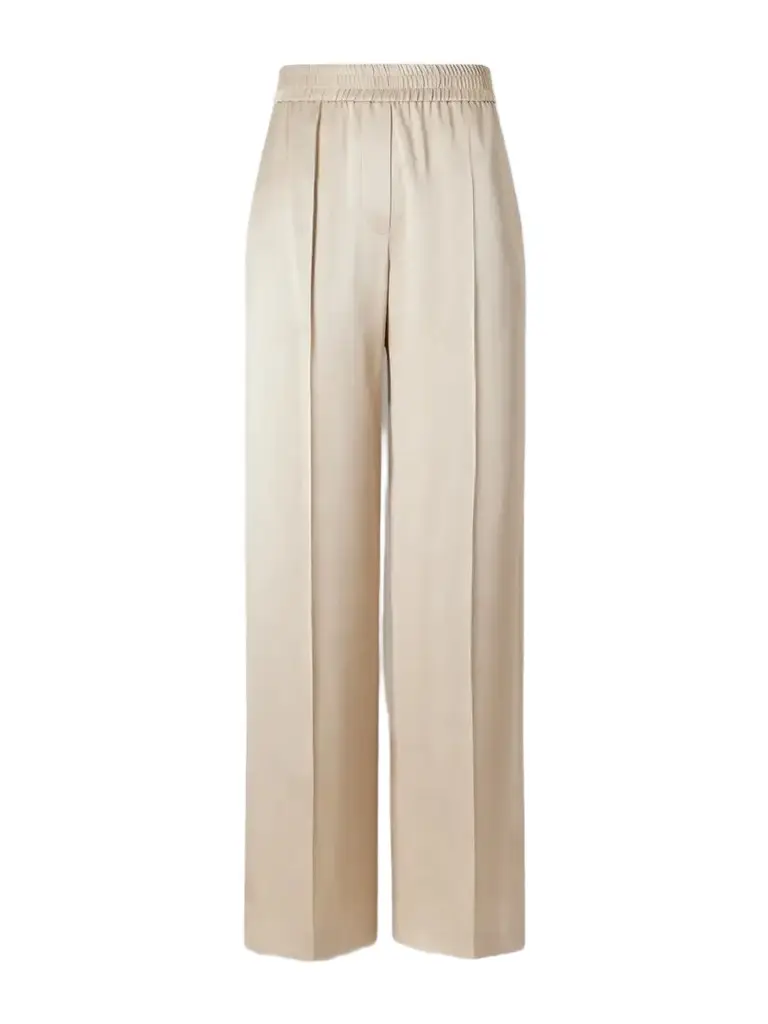 Pleated Silk-satin Wide-leg Pants Pleated Silk-satin Wide-leg Pants