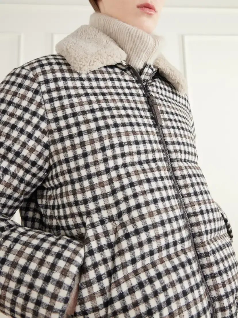 Brunello Cucinelli Shearling-trimmed Alpaca-blend Twill Down Jacket | Thumbnail 5 Brunello Cucinelli Shearling-trimmed Alpaca-blend Twill Down Jacket | Thumbnail 5