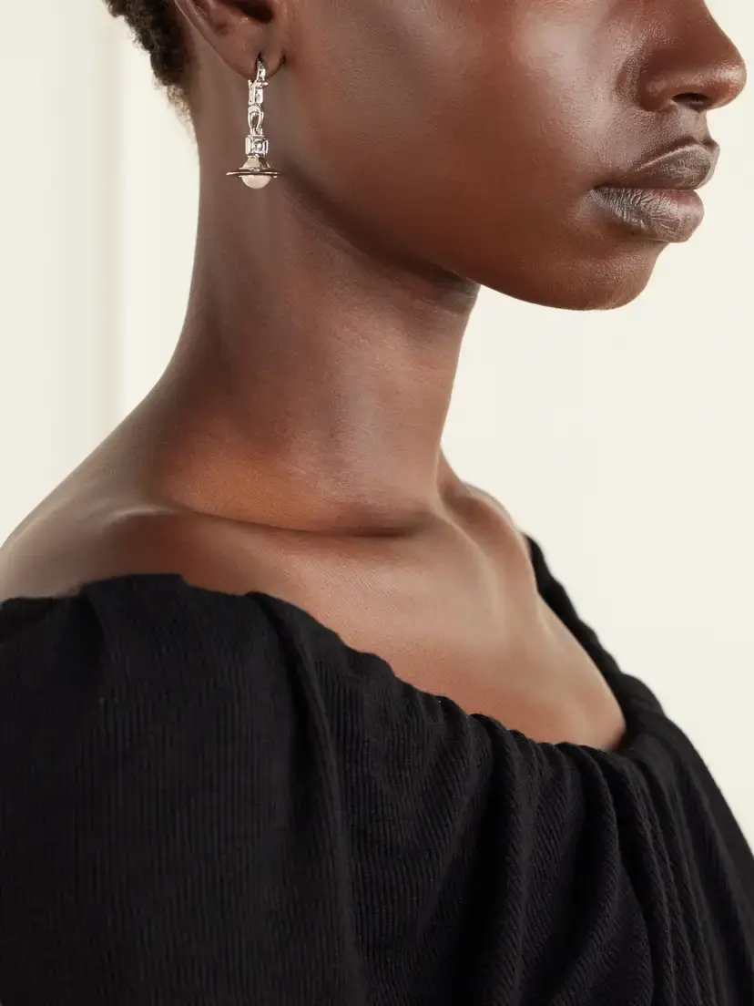 Vivienne Westwood Claude Embellished Silver-tone Earrings | Thumbnail 3 Vivienne Westwood Claude Embellished Silver-tone Earrings | Thumbnail 3