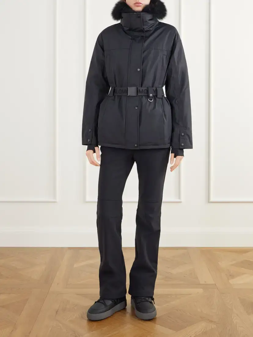 Yves Salomon Belted Hooded Shearling-trimmed Shell Ski Jacket | Thumbnail 2