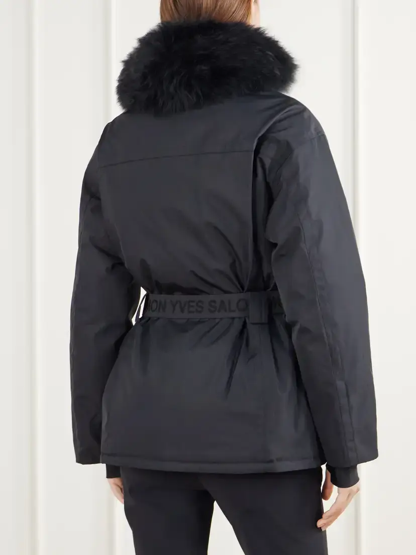 Yves Salomon Belted Hooded Shearling-trimmed Shell Ski Jacket | Thumbnail 4