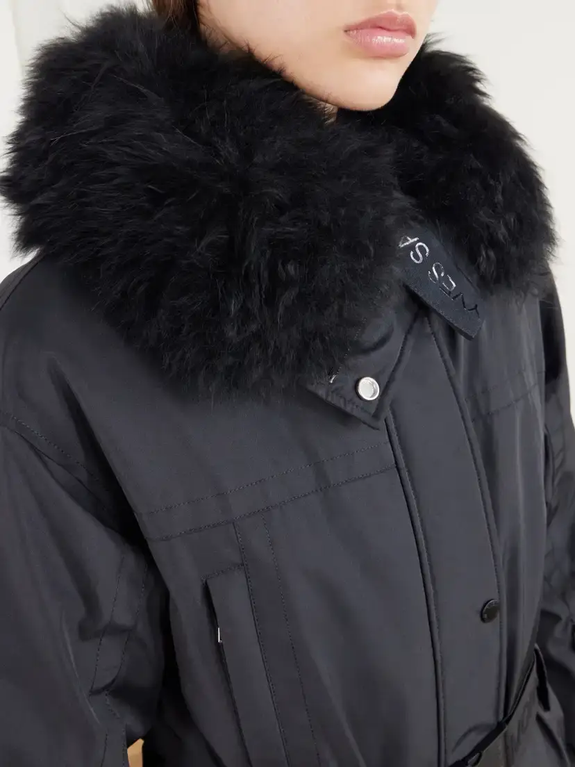 Yves Salomon Belted Hooded Shearling-trimmed Shell Ski Jacket | Thumbnail 5