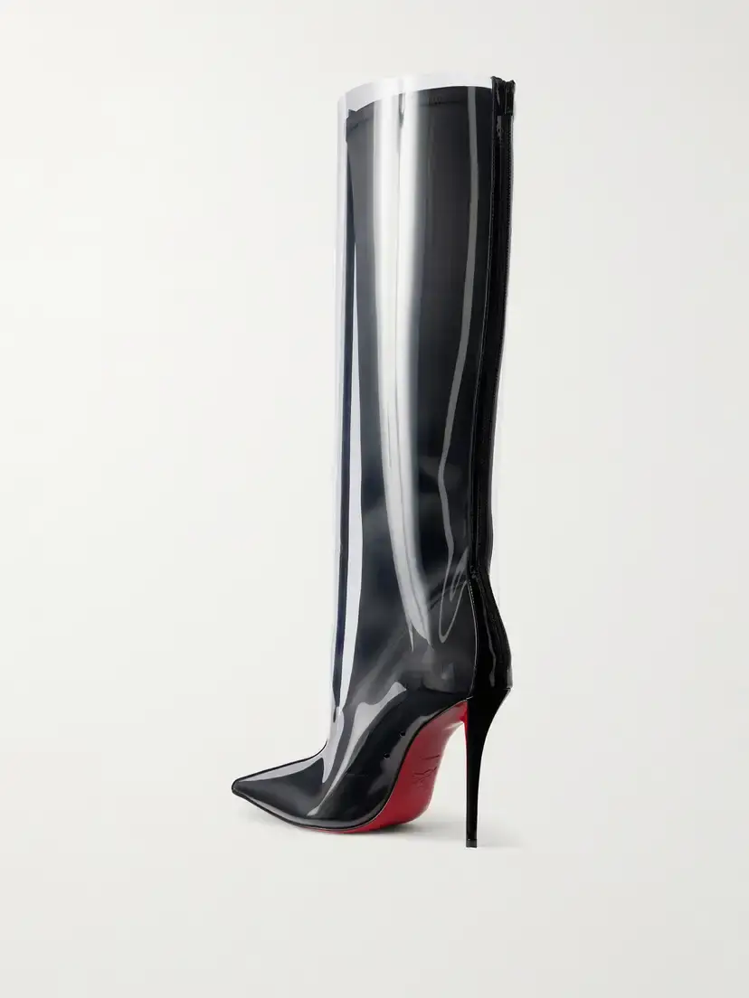 Christian Louboutin Zurprize 100 Leather-trimmed Tpu Knee-high Boots | Thumbnail 3 Christian Louboutin Zurprize 100 Leather-trimmed Tpu Knee-high Boots | Thumbnail 3