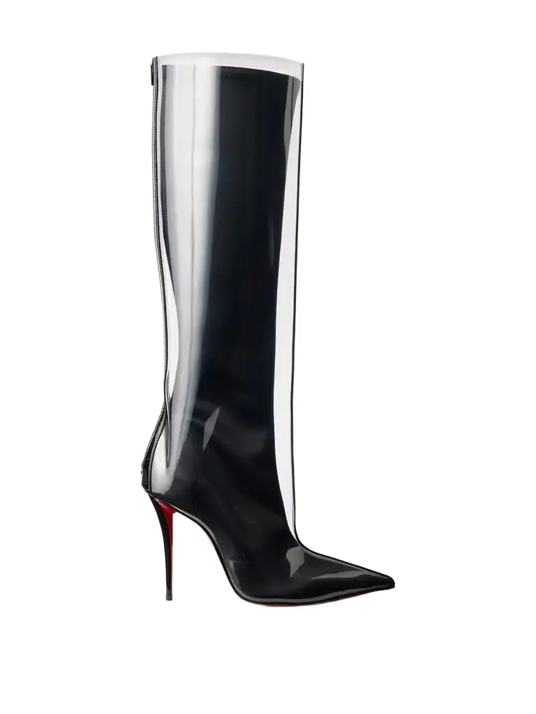 Christian Louboutin Zurprize 100 Leather-trimmed Tpu Knee-high Boots