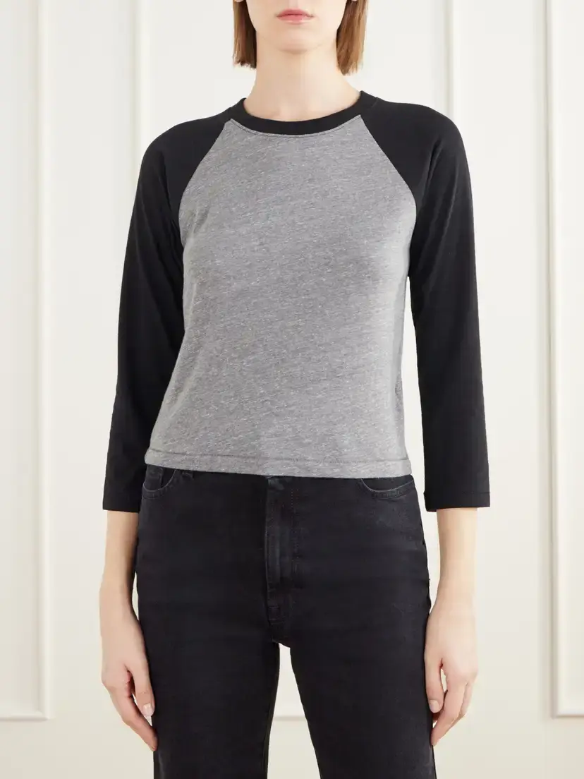 ÉTERNE Baseball Two-tone Jersey T-shirt | Thumbnail 3