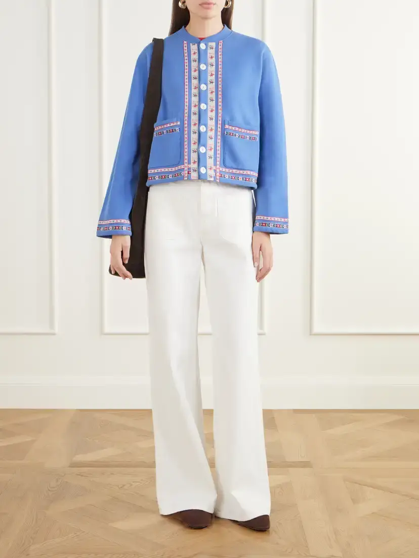 BODE Jacquard-trimmed Cotton-jersey Cardigan | Thumbnail 2