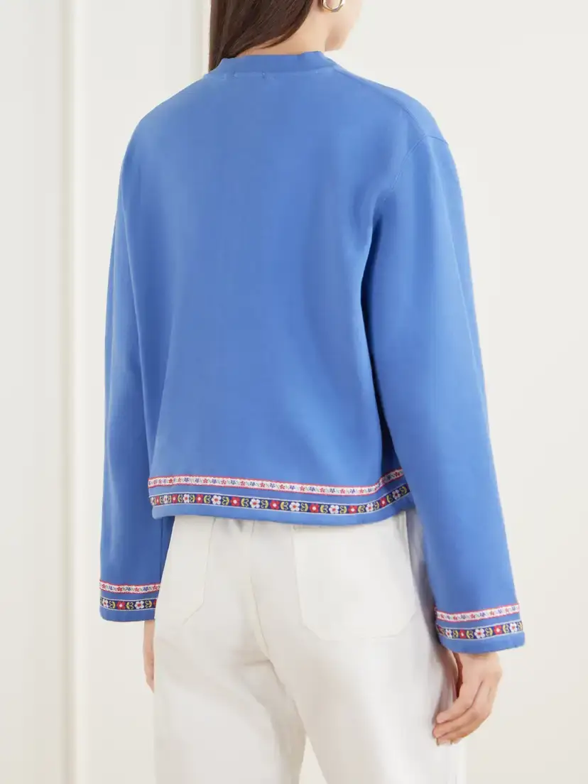 BODE Jacquard-trimmed Cotton-jersey Cardigan | Thumbnail 3