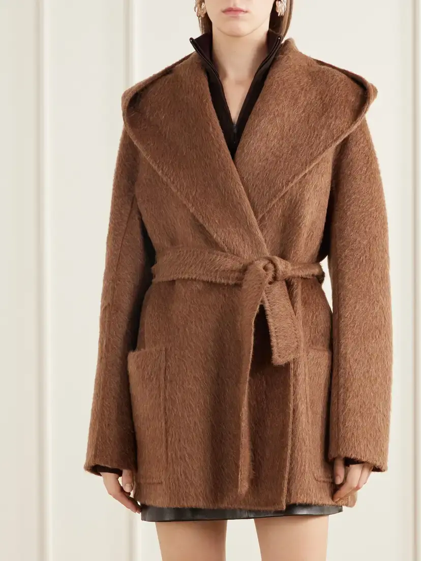 Max Mara Golf Belted Camel-hair And Mohair-blend Coat - Brown | Thumbnail 3 Max Mara Golf Belted Camel-hair And Mohair-blend Coat - Brown | Thumbnail 3
