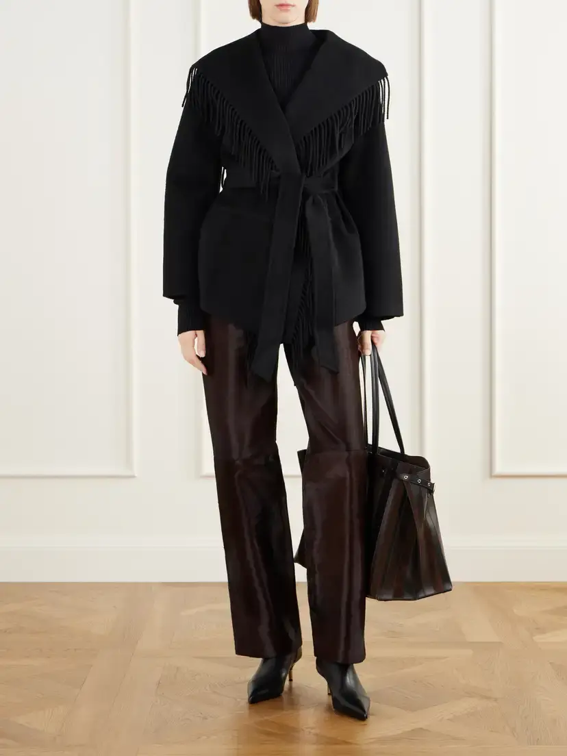 Simkhai Rowen Belted Fringed Wool-blend Jacket | Thumbnail 2 Simkhai Rowen Belted Fringed Wool-blend Jacket | Thumbnail 2