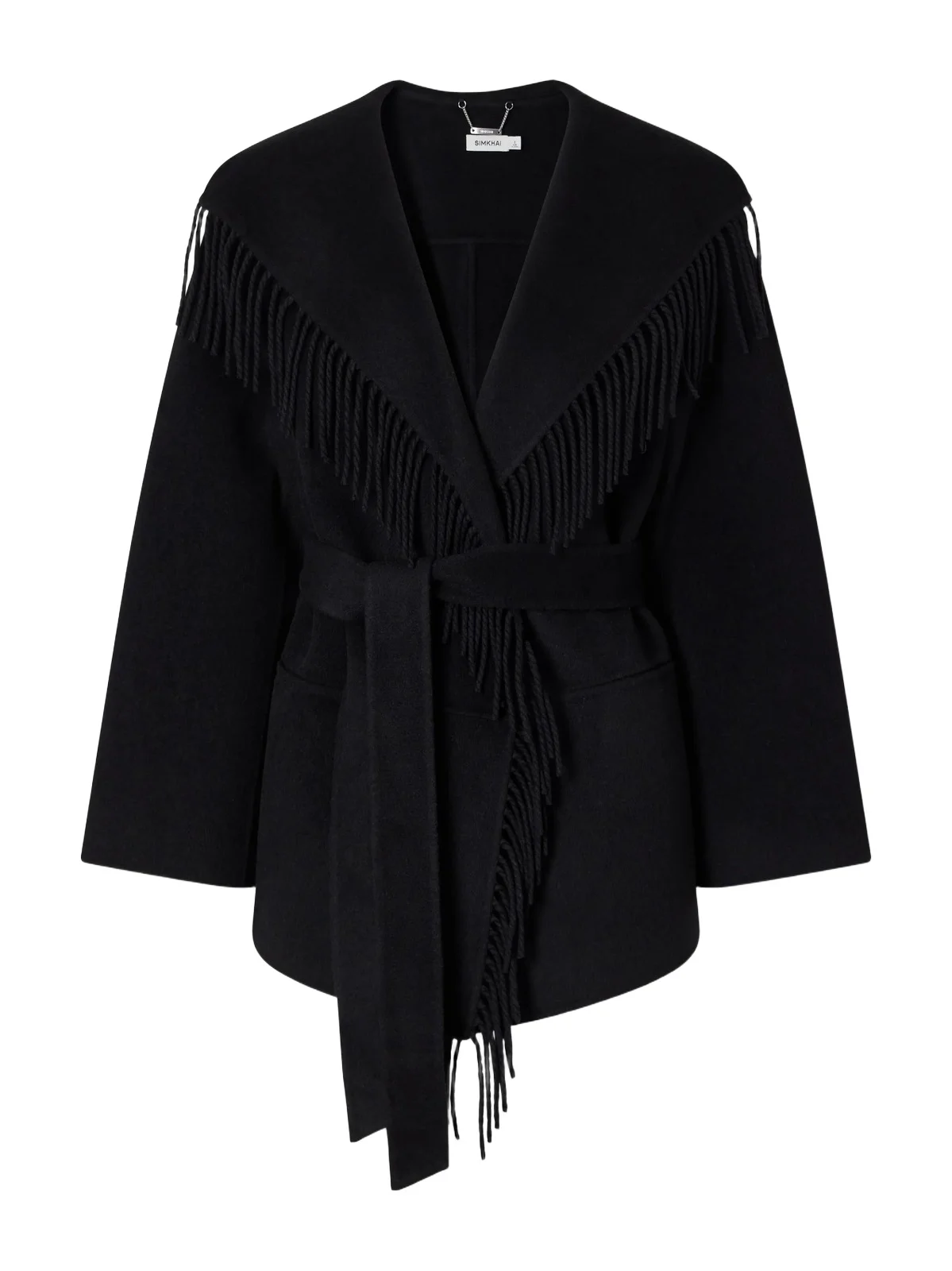 Simkhai Rowen Belted Fringed Wool-blend Jacket