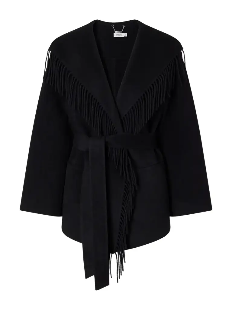 Rowen Belted Fringed Wool-blend Jacket Rowen Belted Fringed Wool-blend Jacket