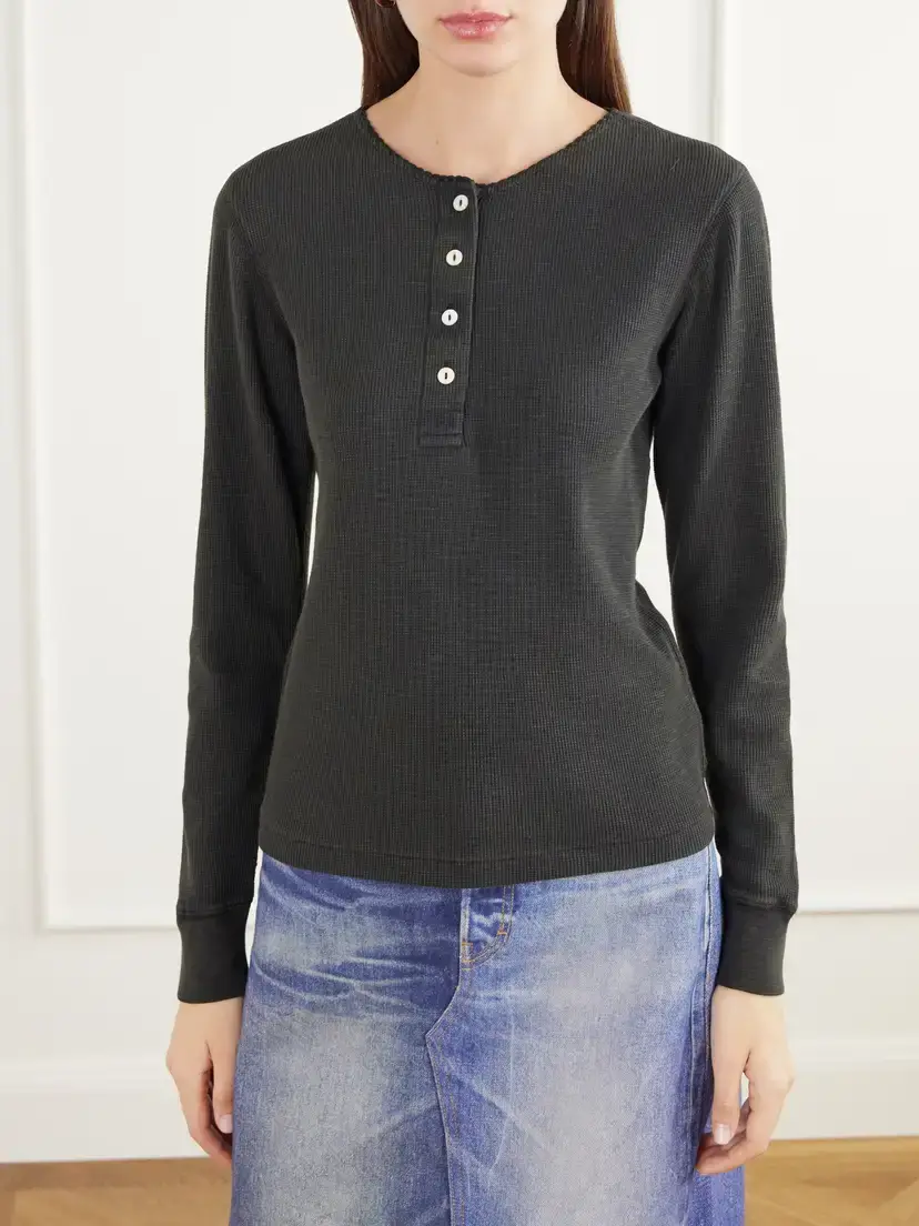 RRL Waffle-knit Cotton-blend Henley Top | Thumbnail 3 RRL Waffle-knit Cotton-blend Henley Top | Thumbnail 3