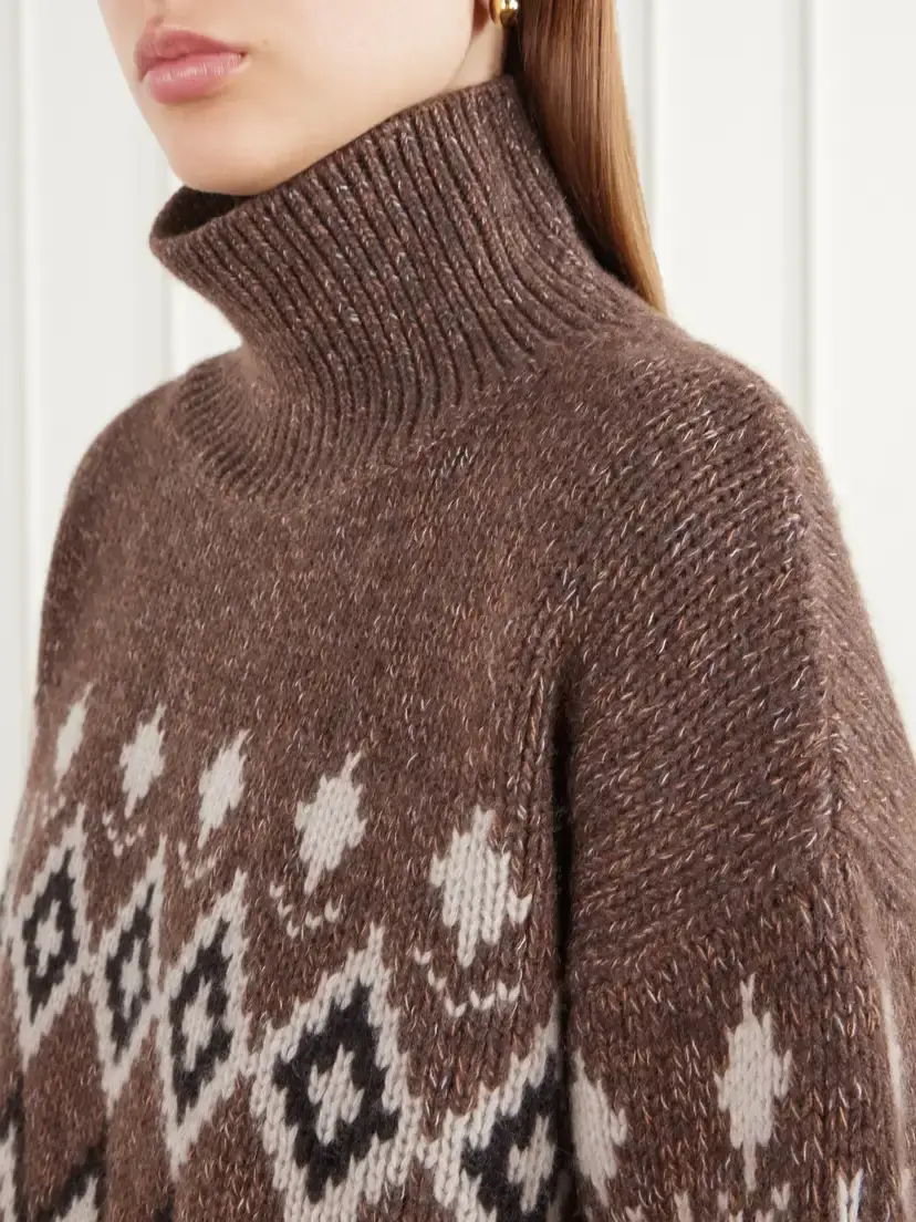 Lisa Yang Gudrun Fair Isle Cashmere Turtleneck Sweater | Thumbnail 5