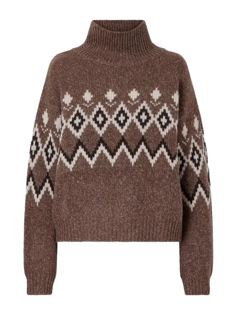 Lisa Yang Gudrun Fair Isle Cashmere Turtleneck Sweater