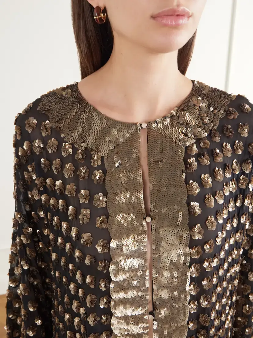 BODE Pyrite Sequin-embellished Silk-tulle Kaftan | Thumbnail 5 BODE Pyrite Sequin-embellished Silk-tulle Kaftan | Thumbnail 5