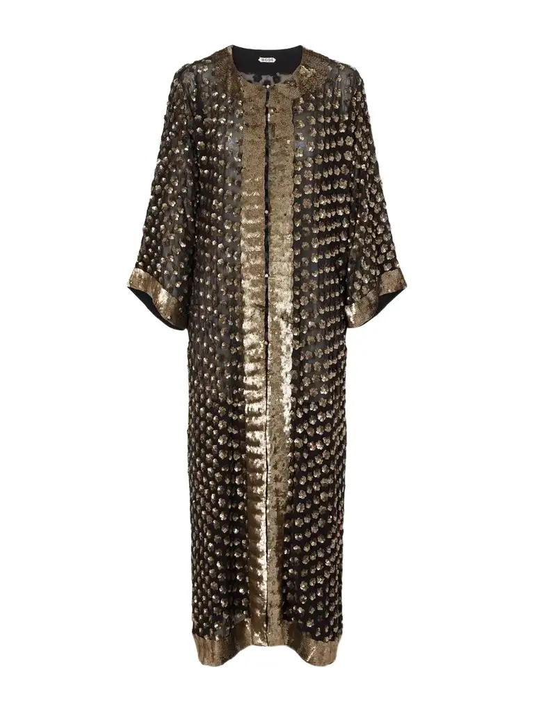 BODE Pyrite Sequin-embellished Silk-tulle Kaftan