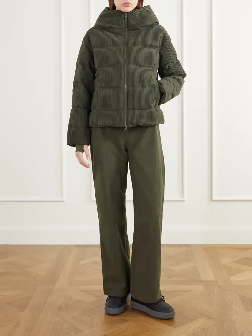 We Norwegians Britt Hooded Quilted Corduroy Padded Ski Jacket | Thumbnail 2 We Norwegians Britt Hooded Quilted Corduroy Padded Ski Jacket | Thumbnail 2